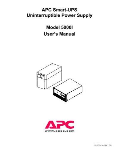 smart UPS 5000 manual